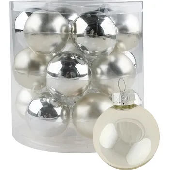 Svíčka Anděl Přerov Sada skleněných baněk stříbrných 4 cm 18ks