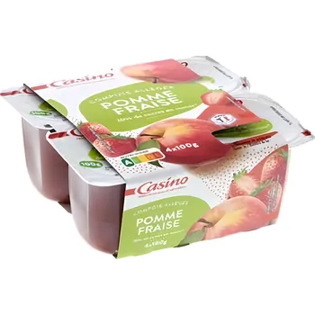 Dětská výživa Casino Pyré jablko a jahoda 4x100g 400g
