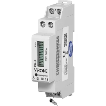 Hütermann Elektroměr na DIN lištu jednofázový digitální 1F měřič spotřeby wattmetr VIRONE-2