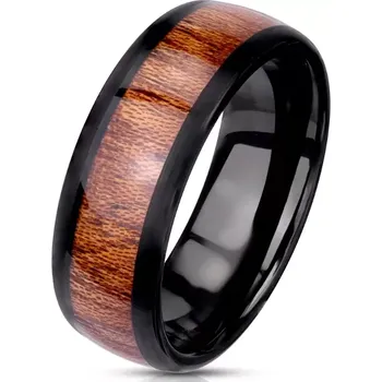 Prsten Prsten z chirurgické oceli se dřevem