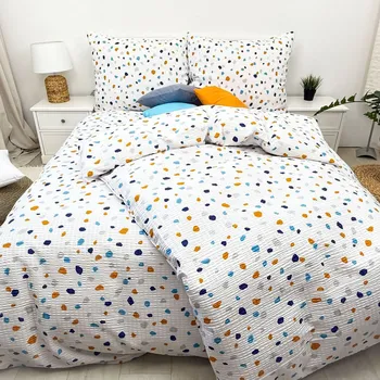 Povlečení Francouzské krepové povlečení Střípky Zapínání: zip, Velikost polštáře: 2x50x70, Velikost přikrývky: 200x200 Šev uprostřed