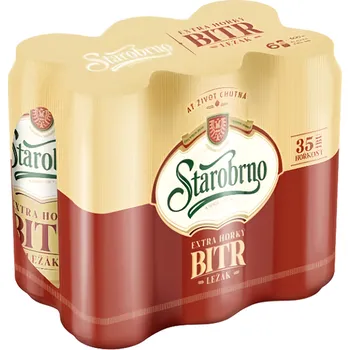 Pivo Starobrno Bitr pivo, plech 6x500ml 6ks