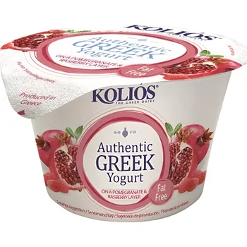 Koliós Jogurt řecký 0% granátové jablko a malina 150g