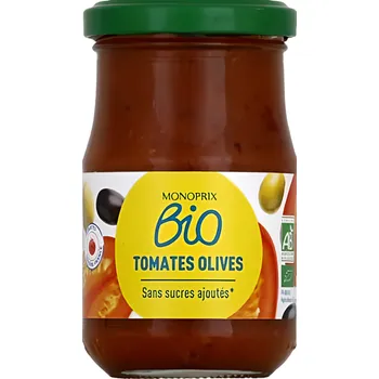 Omáčka Monoprix BIO rajčatová omáčka s olivami 200g