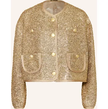 Nvsco Dámská Bunda Hranatého Střihu S Třpytivou Přízí, béžová...