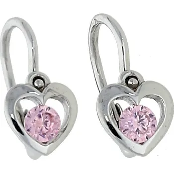 Náušnice Goldstore Růžové dětské náušnice v bílém zlatě Váha: 0.85 g