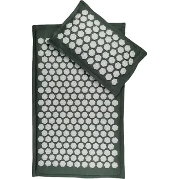 Akupresurní podložka Akupresurní podložka s polštářem a taškou | relaxace - Sada 2 kusů šedobílé barvy