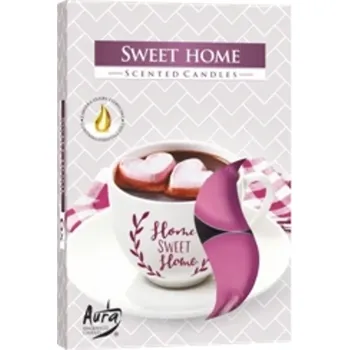 Svíčka Bispol čajová svíčka vonná sladký domov 6 ks 4 hod (15 x 39 mm)