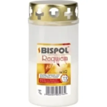 Svíčka Hřbitovní svíčka s víčkem bílá Requiem 36 hod (výška 125 mm, šířka 60 mm)