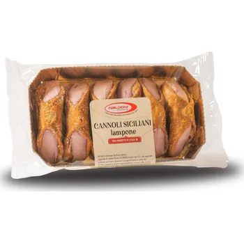 Trvanlivě pečivo Naldoni Dolciaria Naldoni Cannoli Siciliani s malinovým krémem (lampone) 200g