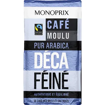 Káva Monoprix Mletá káva Arabica, bez kofeinu 250g