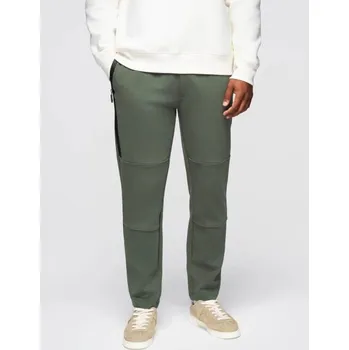 Ombre Clothing Olivově zelené tepláky s prošíváním V4 OM-PASK-0281