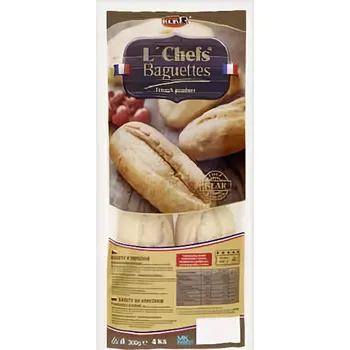 Trvanlivě pečivo L'Chefs Baguettes bageta k dopečení (4ks) 300g