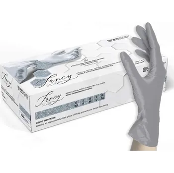 Vyšetřovací rukavice UNIGLOVES FANCYSilver Nitrilové Rukavice Nepudrované Stříbrná XS 100ks