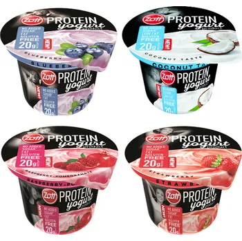 Protein Zott Protein Jogurt Mix příchutí (Jahoda, Borůvka, Malina-Granátové jablko, Kokos), 200g