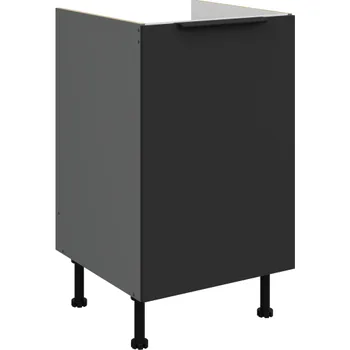 Kuchyňská skříňka 50 ZL 1F BB, Spodní kuchyňská skříňka, pod dřez, Aria černá/antracit