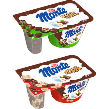 Bonbon Zott Monte Mix příchutí (Waffle sticks, Choco flakes), 125g