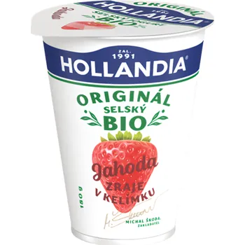 Hollandia Bio selský jogurt jahody 180g