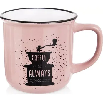 Keramický hrnek na kávu 370 ml růžový Orion