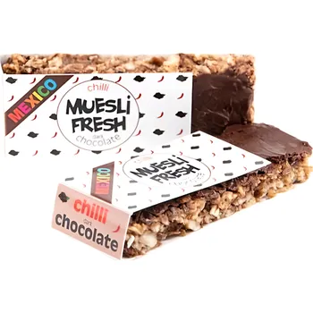 Čokoláda Muesli Fresh Tyčinka chilli-dark chocolate 55g