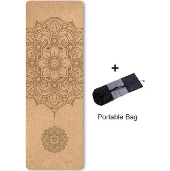 podložka na cvičení Jóga korková podložka 4mm | Cvičení - Mandala s taškou , 173 cm x 58 cm x 4 mm