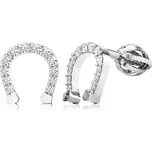 Couple, Peckové náušnice Ariana ve tvaru podkovy, bílé zlato se zirkony, 585-66-3-0384.1B00.0.00.001.05