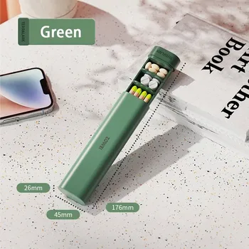 Dávkovač léků Praktický dávkovač léků 7 přihrádek | box na prášky - Zelený