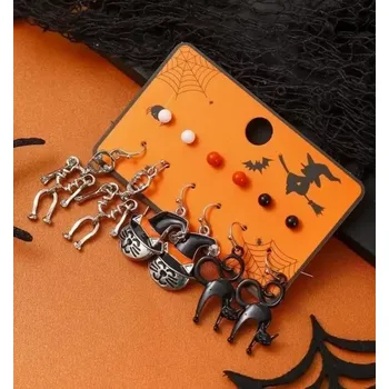 Náušnice  Sada halloweenských náušnic – třpytivý strašidelný styl!