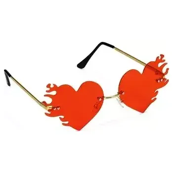 Party dekorace Brýle červené Srdce s plameny
