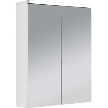 Koupelnový nábytek CERANO - Koupelnová zrcadlová skříňka s LED osvětlením Avia - bílá matná - 55x68,5x19,8 cm