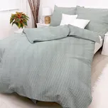 Francouzské krepové povlečení Pruhy Zelené Zapínání: zip, Velikost polštáře: 2x70x90, Velikost přikrývky: 220x200 Šev uprostřed