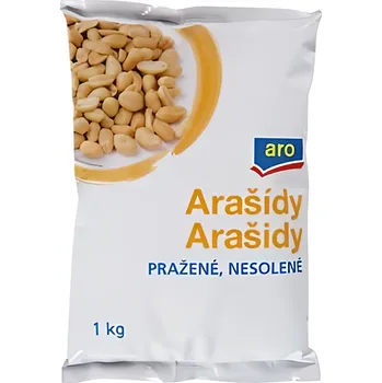 ARO Arašídy pražené nesolené, fólie 1kg