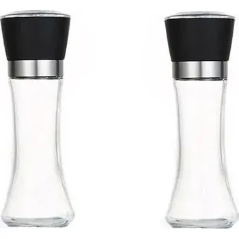 Nerezový mlýnek na koření s nastavitelnou hrubostí | kuchyňské potřeby - 2 ks Velká