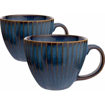 Altom Sada 2 jumbo šálků Reactive Stripes 450 ml, modrá