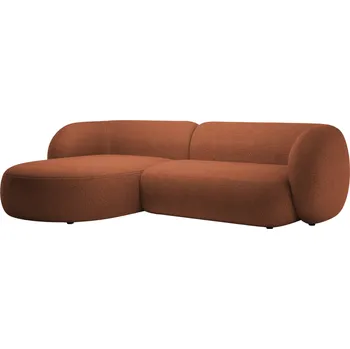 Pohovka Micadoni Terakotově oranžová bouclé rohová pohovka Kate 285 cm, levá