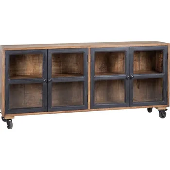 Knihovna Vitrína z mangového dřeva v přírodní barvě 160x71 cm – Ixia ID_1716430