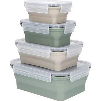 Dóza na potraviny SILVERCREST® Sada skládacích potravinových dóz (obdélníkový tvar, 4dílná sada)