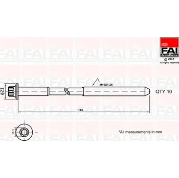 Spojovací materiál motoru Sada šroubů hlavy válce FAI AutoParts B1140