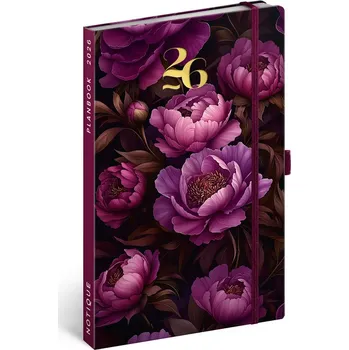 Diář Fabulo Diář 2026 a zápisník Planbook Fialové květy