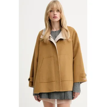 Dámský kabát Vlněný kabát MAX&Co. 2526086071200 hnědá 82X, vel. 38