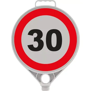 Dopravní značení Plastová (PPC) dopravní výstražná značka "Nejvyšší povolená rychlost 30 km" FLOMA - 28 x 28 cm