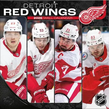 Kalendář JF Turner Kalendář Detroit Red Wings NHL 2026 Wall Calendar