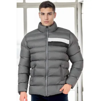 Dámská casual bunda M9650 DEWBERRY MEN'S PUFFER JACKET-GREY dewberry bílá | šedá 3451934