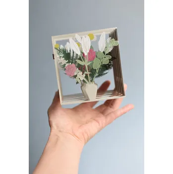 Porigami přání kostka Bouget zelená, 13x13 cm