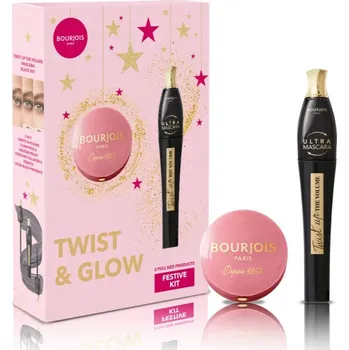 Kosmetická sada Bourjois Twist & Glow Bourjois Twist Up The Volume řasenka pro objem s kartáčkem 2 v 1 8 ml + Bourjois Little Round Pot Blush tvářenka 2.5 g kosmetická sada