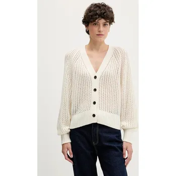 Dámský svetr Kardigan s příměsí vlny Sisley béžová barva, 1WBZL602U 01X, vel. S