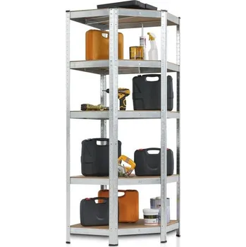 Dílenský regál Rohový regál z kovových profilů 180x70x70 cm, nastavitelná výška polic, nosnost 875 kg