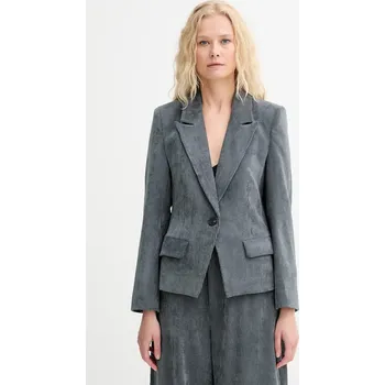 Dámské sako Manšestrová bunda MUNTHE LAWO šedá barva, jednořadá, hladká, 253152125310 90X, vel. 42