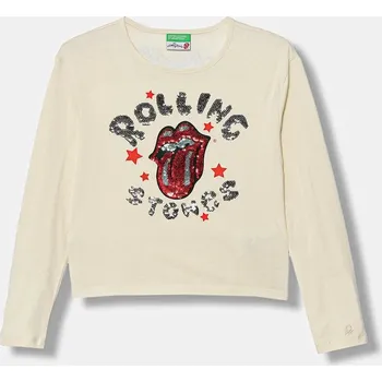 Chlapecké tričko Dětské tričko s dlouhým rukávem United Colors of Benetton béžová barva, 3ATNC10RI 3ATNC10RI.G.Seasonal 80X, vel. 150