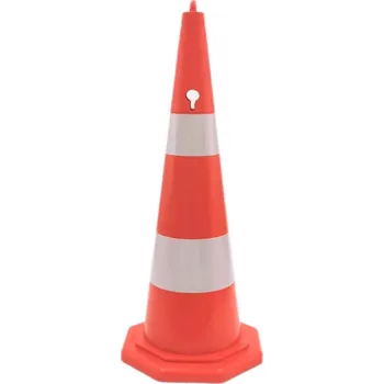 Dopravní značení Oranžový plastový (PE) dopravní reflexní kužel FLOMA RC92 - 2,2 kg - 38 x 90 cm